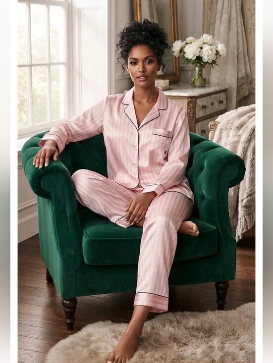 Victoria's Secret Other - NEW! Victoria's Secret Satin Long Pajama Set! Size L